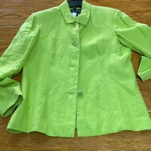 J G Hook green linen jacket, 8 petite